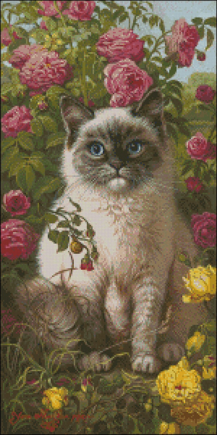 Among the Flowers 14 - Counted Cross Stitch Patterns Embroidery Crafts Needlework DIY Chart DMC Color