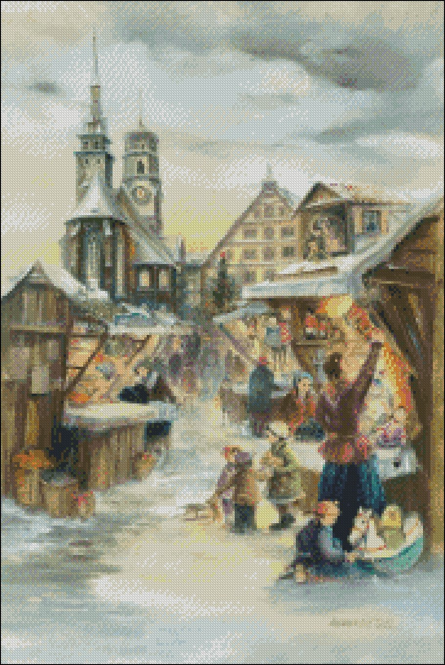 Stuttgart - Counted Cross Stitch Patterns Embroidery Crafts Needlework DIY Chart DMC Color