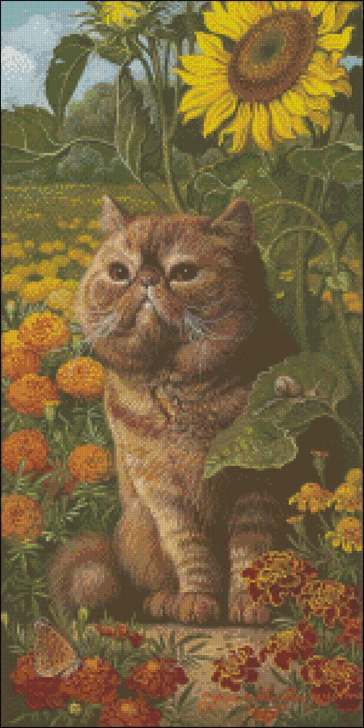 Among the Flowers 10 - Counted Cross Stitch Patterns Embroidery Crafts Needlework DIY Chart DMC Color