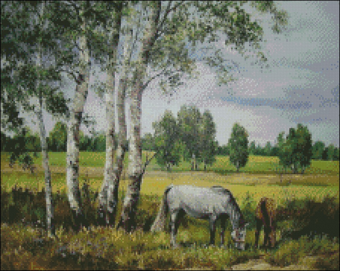 Russia Seasons Scenery 4 - Counted Cross Stitch Patterns Embroidery Crafts Needlework DIY Chart DMC Color