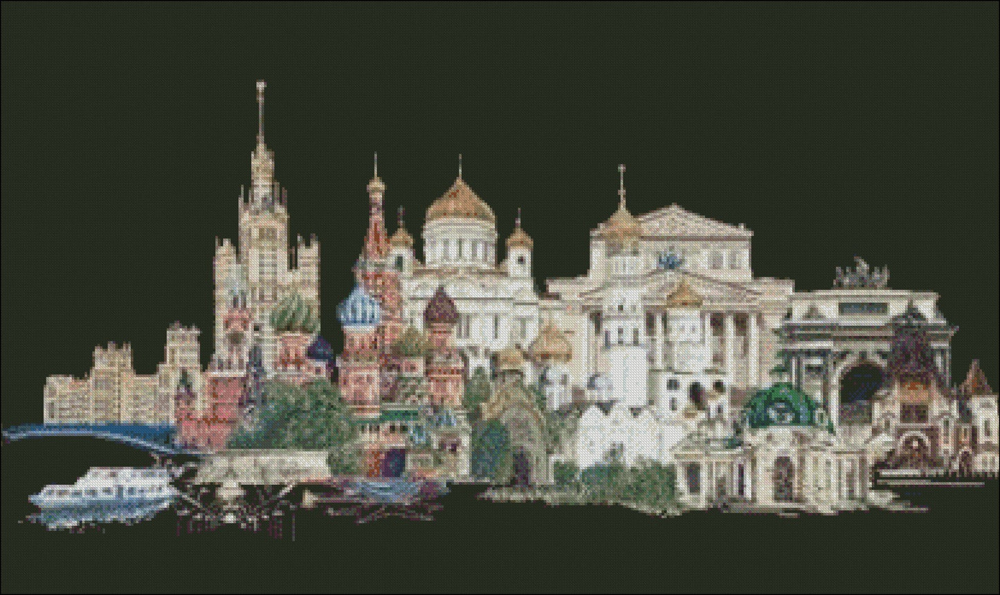 Moscow - Counted Cross Stitch Patterns Embroidery Crafts Needlework DIY Chart DMC Color
