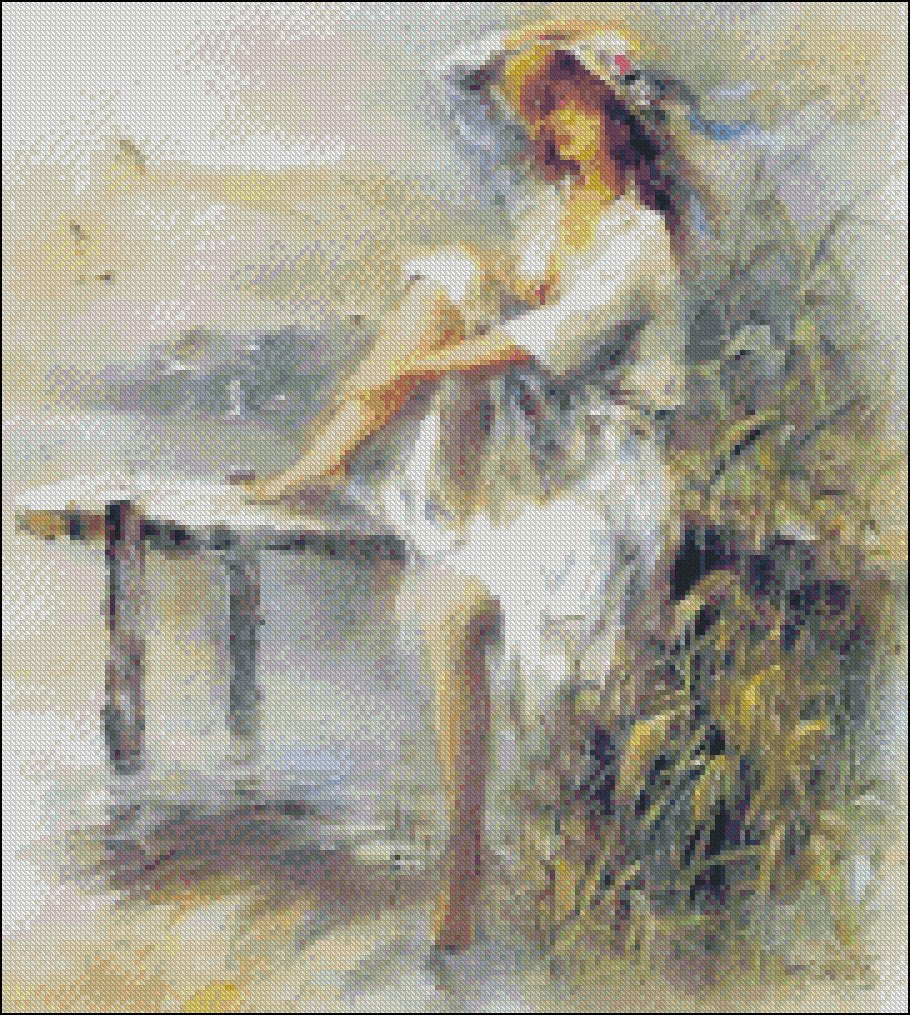 Waterside - Counted Cross Stitch Patterns Embroidery Crafts Needlework DIY Chart DMC Color