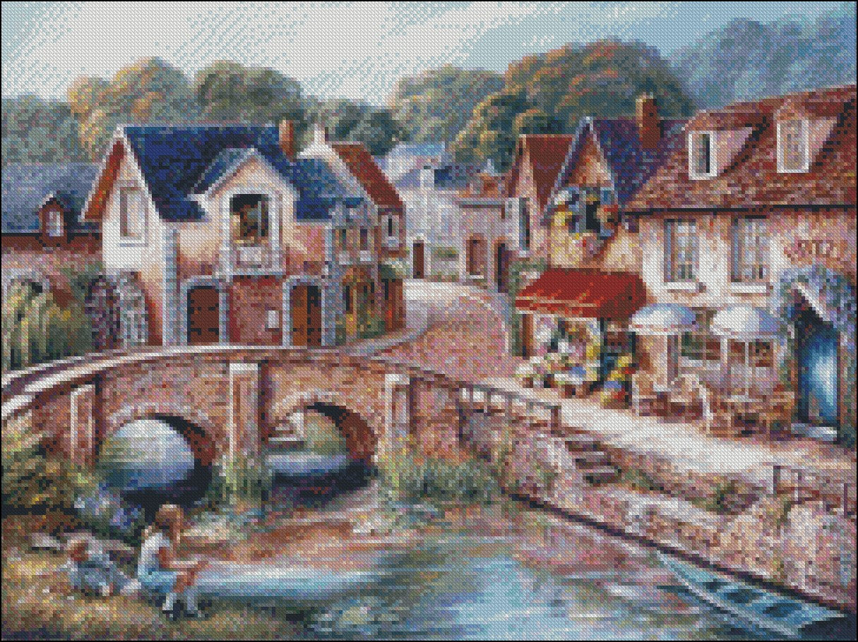 Twilight View 4 - Counted Cross Stitch Patterns Embroidery Crafts Needlework DIY Chart DMC Color
