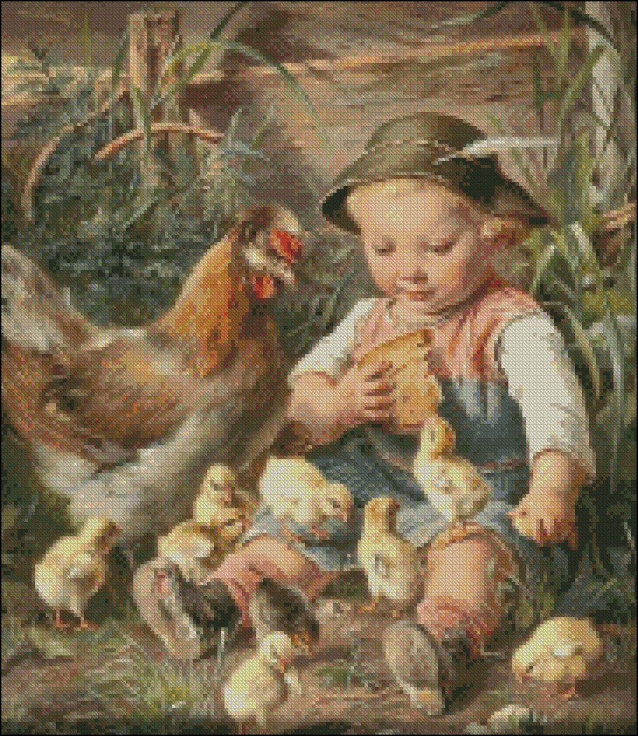 Children's Poultry 1 - Counted Cross Stitch Patterns Embroidery Crafts Needlework DIY Chart DMC Color