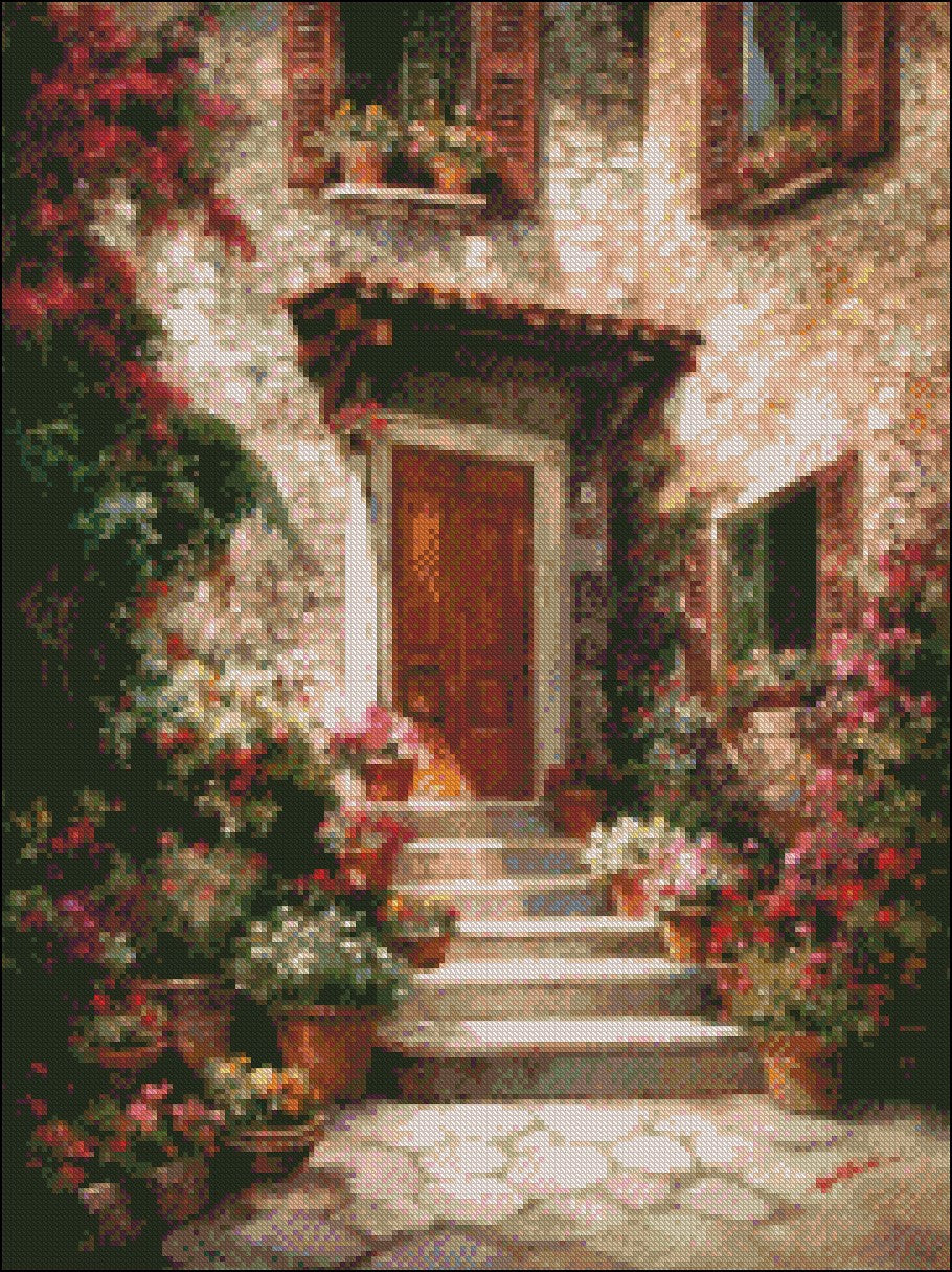 Mont Boron Hideaway - Counted Cross Stitch Patterns Embroidery Crafts Needlework DIY Chart DMC Color