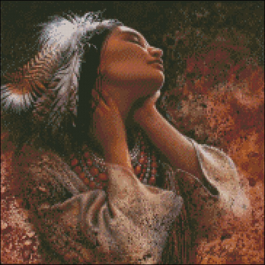 Native American 16 - Counted Cross Stitch Patterns Embroidery Crafts Needlework DIY Chart DMC Color