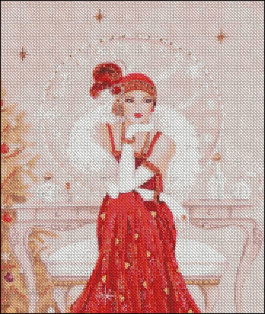 Art Deco Lady 2-6 - Counted Cross Stitch Patterns Embroidery Crafts Needlework DIY Chart DMC Color