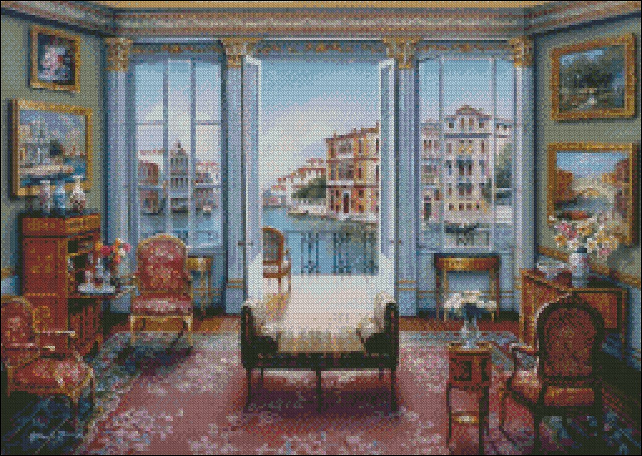 Twilight View 16 - Counted Cross Stitch Patterns Embroidery Crafts Needlework DIY Chart DMC Color
