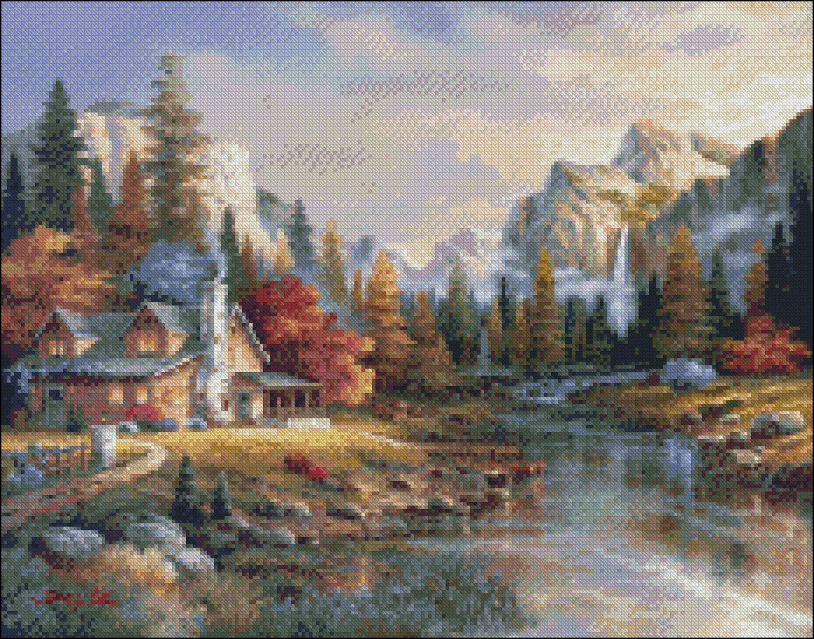Home at Last - Counted Cross Stitch Patterns Embroidery Crafts Needlework DIY Chart DMC Color