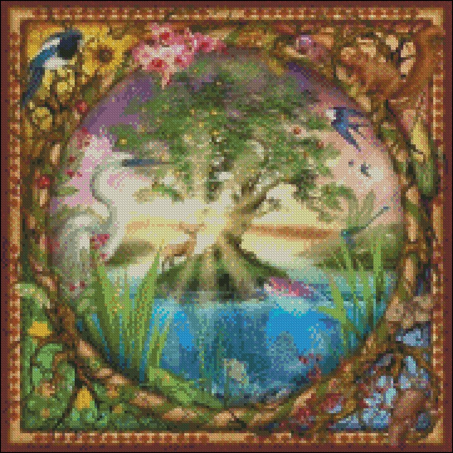 Tree of Life 4 - Counted Cross Stitch Patterns Embroidery Crafts Needlework DIY Chart DMC Color