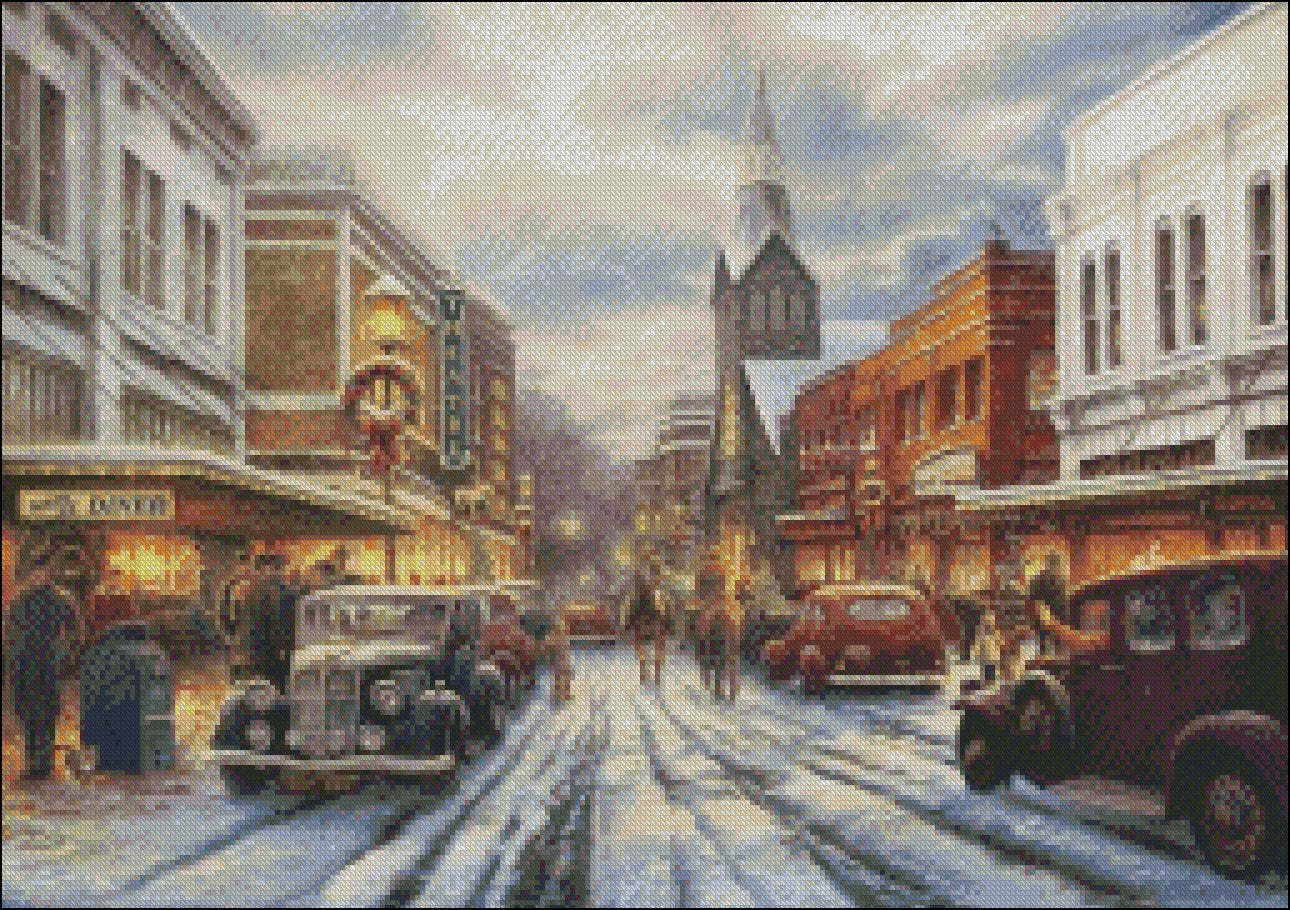 The Warmth of Small Town Living - Counted Cross Stitch Patterns Embroidery Crafts Needlework DIY Chart DMC Color