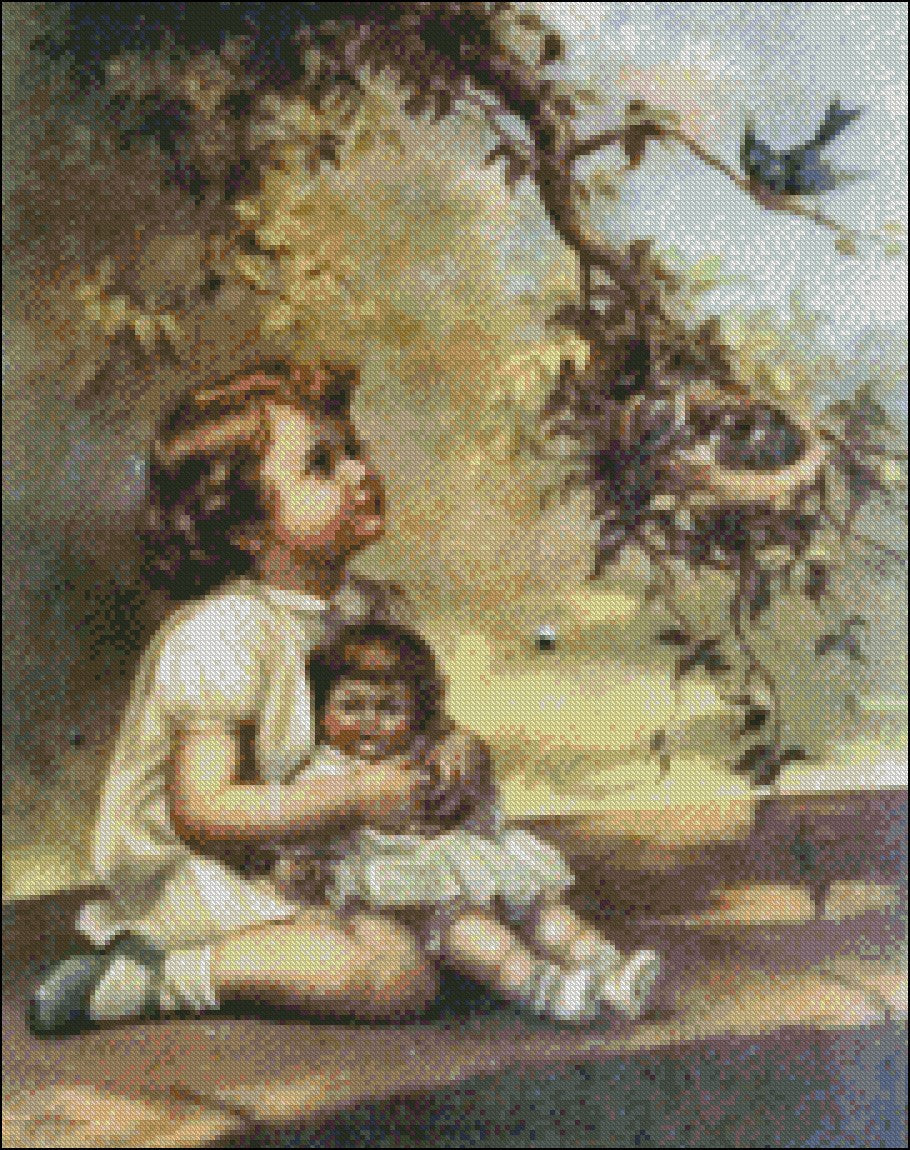 In Bluebird Land - Counted Cross Stitch Patterns Embroidery Crafts Needlework DIY Chart DMC Color