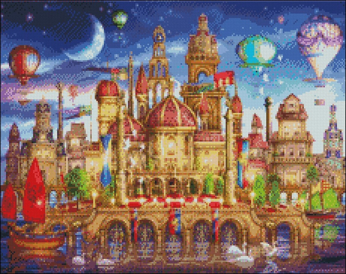 Downtown - Counted Cross Stitch Patterns Embroidery Crafts Needlework DIY Chart DMC Color