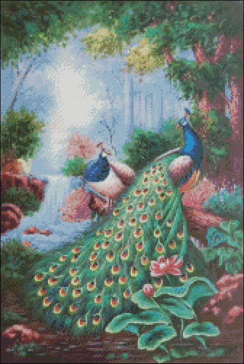 Peacock Collection 8 - Counted Cross Stitch Patterns Embroidery Crafts Needlework DIY Chart DMC Color