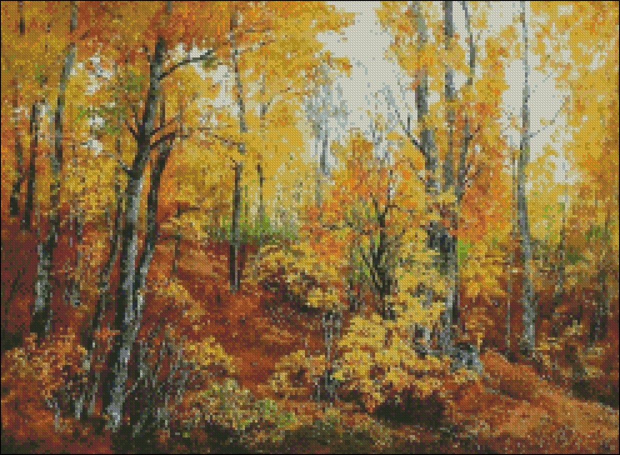 Russia Seasons Scenery 10 - Counted Cross Stitch Patterns Embroidery Crafts Needlework DIY Chart DMC Color