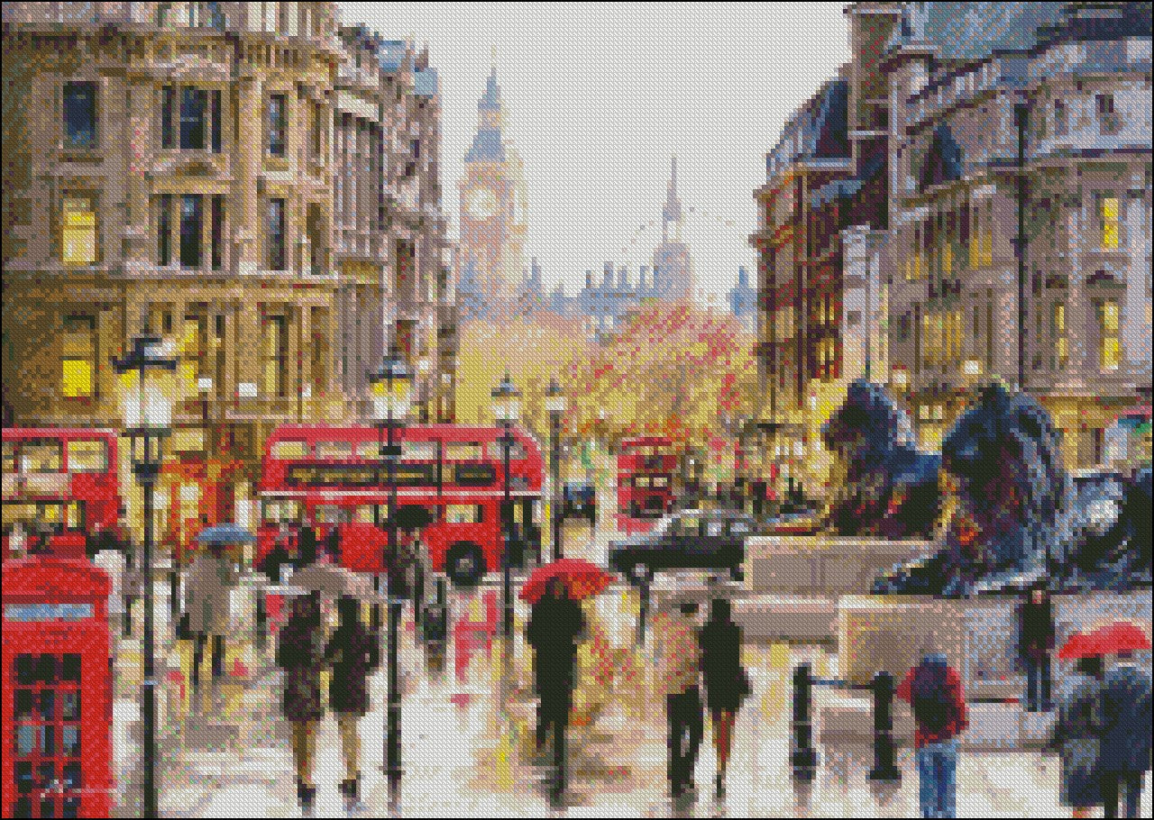 Trafalgar Meydanil - Counted Cross Stitch Patterns Embroidery Crafts Needlework DIY Chart DMC Color