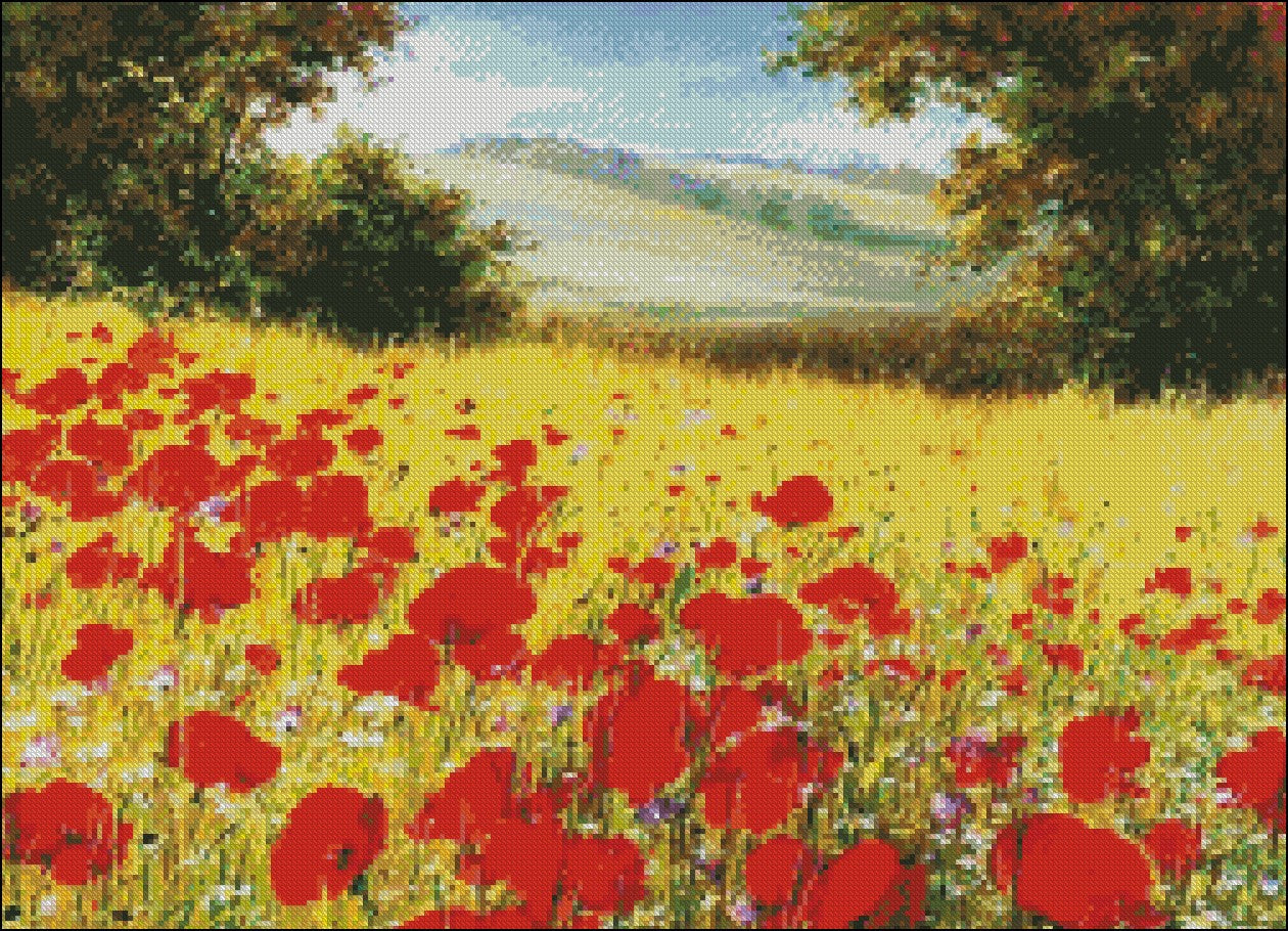 Sparkling Field II - Counted Cross Stitch Patterns Embroidery Crafts Needlework DIY Chart DMC Color