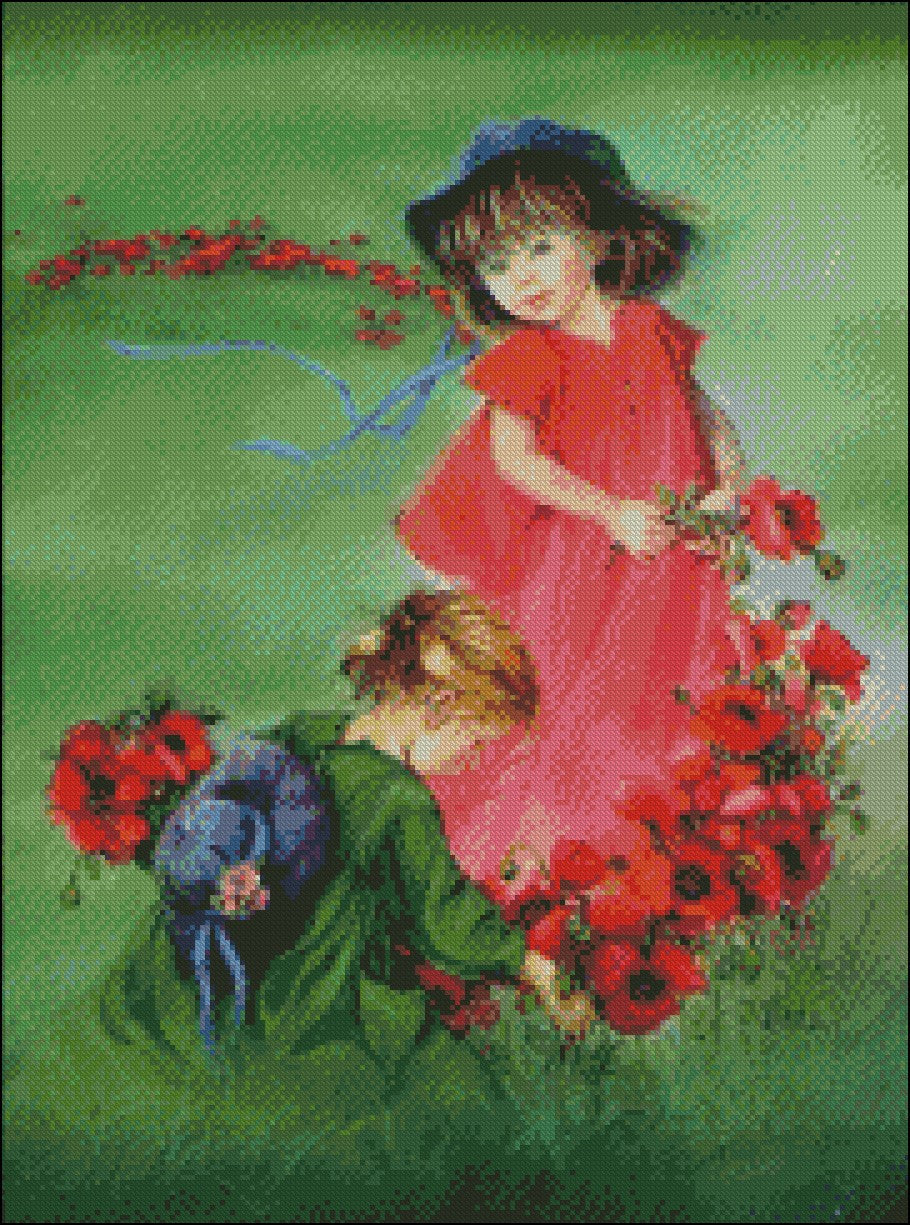 My Childhood Days 2-7 - Counted Cross Stitch Patterns Embroidery Crafts Needlework DIY Chart DMC Color