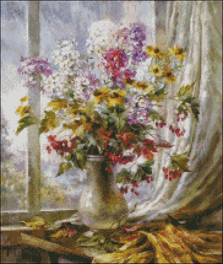 Bouquet Collection 2-2 - Counted Cross Stitch Patterns Embroidery Crafts Needlework DIY Chart DMC Color