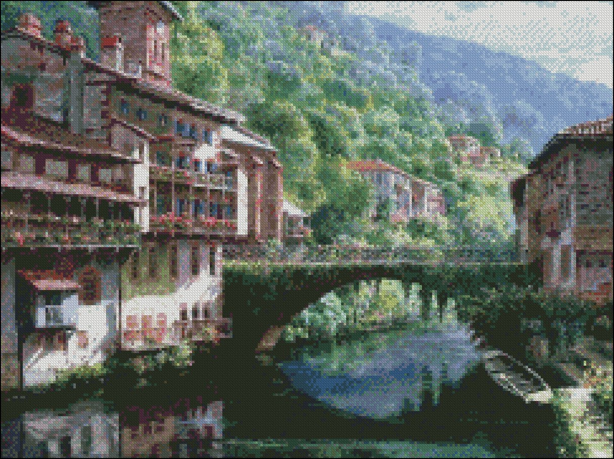 Mediterranean Style 7 - Counted Cross Stitch Patterns Embroidery Crafts Needlework DIY Chart DMC Color