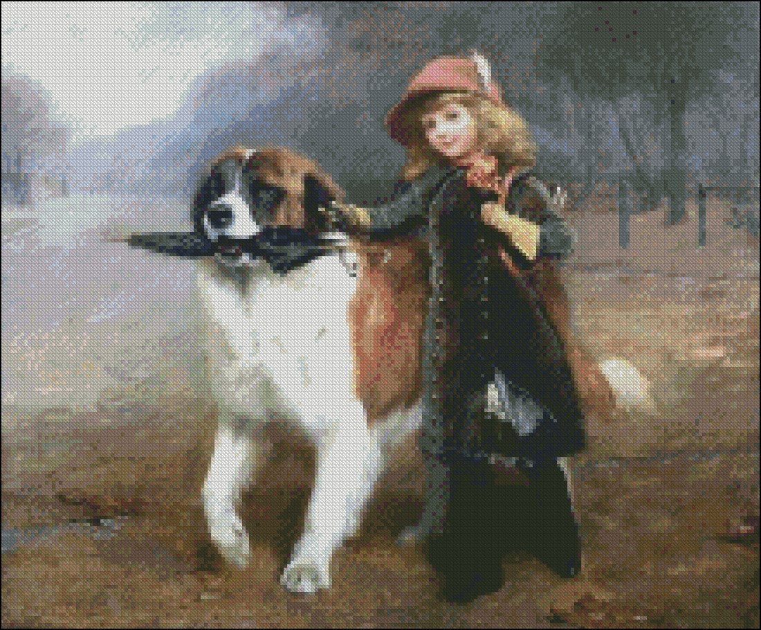 Off to School - Counted Cross Stitch Patterns Embroidery Crafts Needlework DIY Chart DMC Color