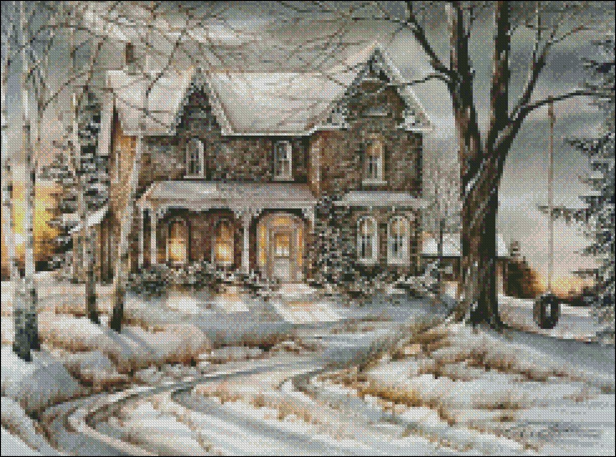 Warmth of Winter - Counted Cross Stitch Patterns Embroidery Crafts Needlework DIY Chart DMC Color