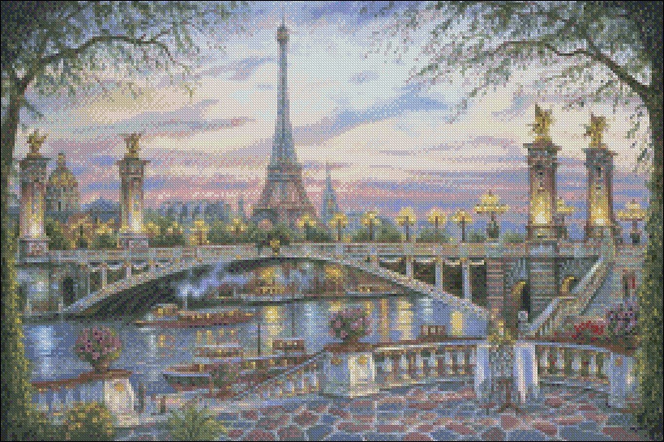 Paris Memories - Counted Cross Stitch Patterns Embroidery Crafts Needlework DIY Chart DMC Color