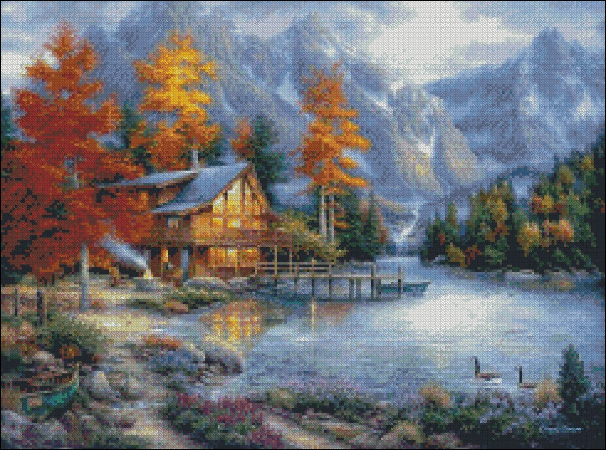 Space for Reflection - Counted Cross Stitch Patterns Embroidery Crafts Needlework DIY Chart DMC Color