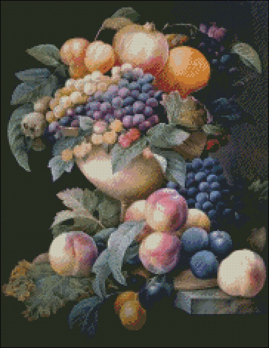 Still Life of Fruit - Counted Cross Stitch Patterns Embroidery Crafts Needlework DIY Chart DMC Color