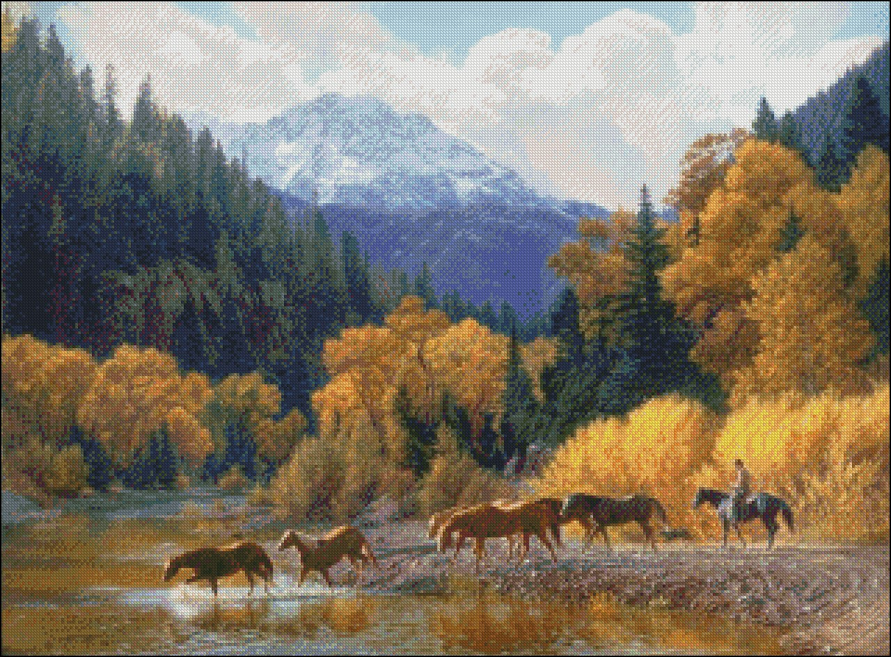 Rocky Mountain Paradise - Counted Cross Stitch Patterns Embroidery Crafts Needlework DIY Chart DMC Color